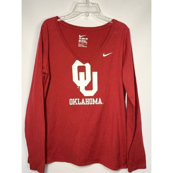 Nike Women's Crimson Oklahoma Sooners Primary Logo Long Sleeve T-Shirt Red XL - Picture 1 of 5